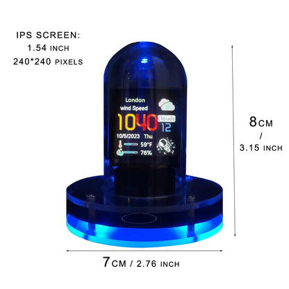 Nixie Tube Clock Smart Wifi Glow Diy Tube Clocks Cyberpunk Style Digital Table Clock Visual Display Changeable Automatic Update